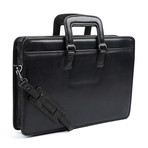 Leather Handle Briefcase // Black