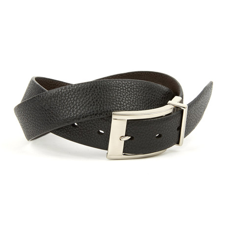 Reversible Pebble Grain Leather Belt // Black + Brown (Waist 32)