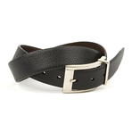 Reversible Pebble Grain Leather Belt // Black + Brown (Waist 32)