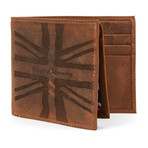 Flag Design Leather Wallet // Brown