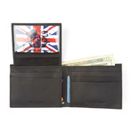 Flag Design Leather Wallet // Black
