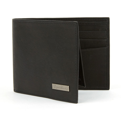 Stonewashed Leather with Bi-Fold Wallet // Black