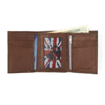 Stonewashed Leather Tri-Fold Wallet // Brown