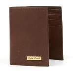 Stonewashed Leather Tri-Fold Wallet // Brown