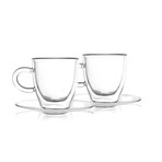 AMO // 2-Piece Espresso Cup + Saucer Double-Wall Glass // 50mL