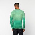 Timeout // Long-Sleeve Henley // Poison Green Stripe (M)