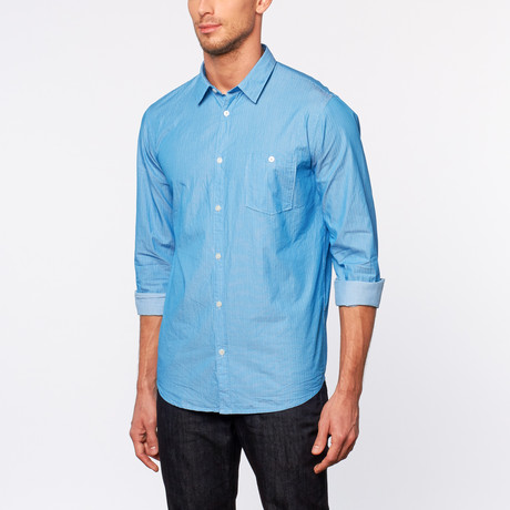 Color Siete // York Striped Shirt // Aqua (XL)