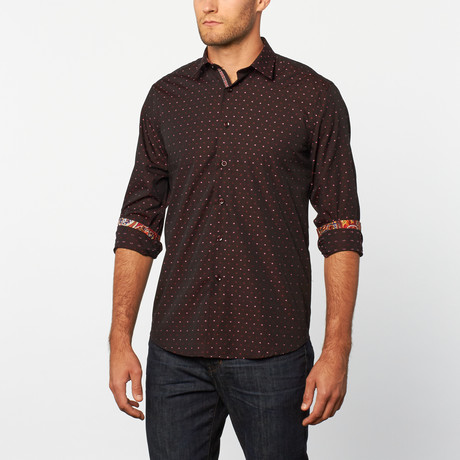 Button-Up Shirt // Burgundy Pattern (S)