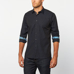Button-Up Shirt // Blue Pattern (S)