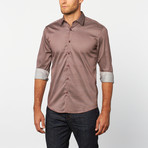 Button-Up Shirt // Burgundy Print (L)