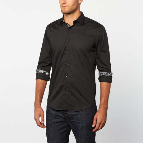 Button-Up Shirt // Black Print (S)