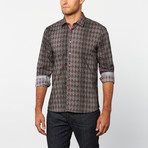 Button-Up Shirt // Red + White Print (M)