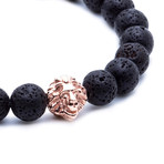 18kt Rose Gold Head of Lion + Lavastone (15 - 15.9cm)