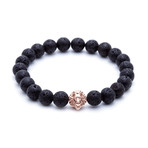 18kt Rose Gold Head of Lion + Lavastone (15 - 15.9cm)