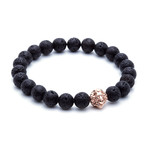 18kt Rose Gold Head of Lion + Lavastone (15 - 15.9cm)