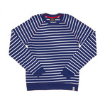 Striped Ringer Raglan // Indigo (M)