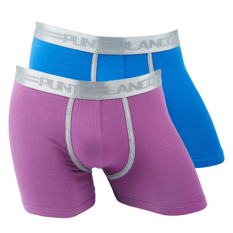 Code Double Boxer // Navy + Purple (S)