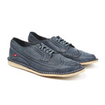 Manilo Brushed Wax Leather Wingtip // Dark Grey (US: 7)