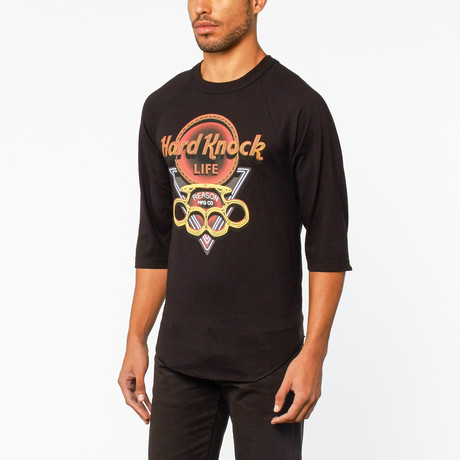 Hard Knock Raglan // Black (XS)