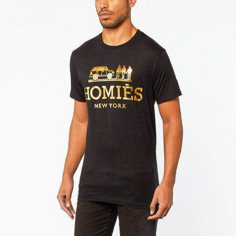 Homies Tee // Black + Gold (S)