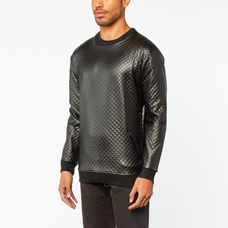 Dalton Quilted Tech Crewneck // Black (XS)