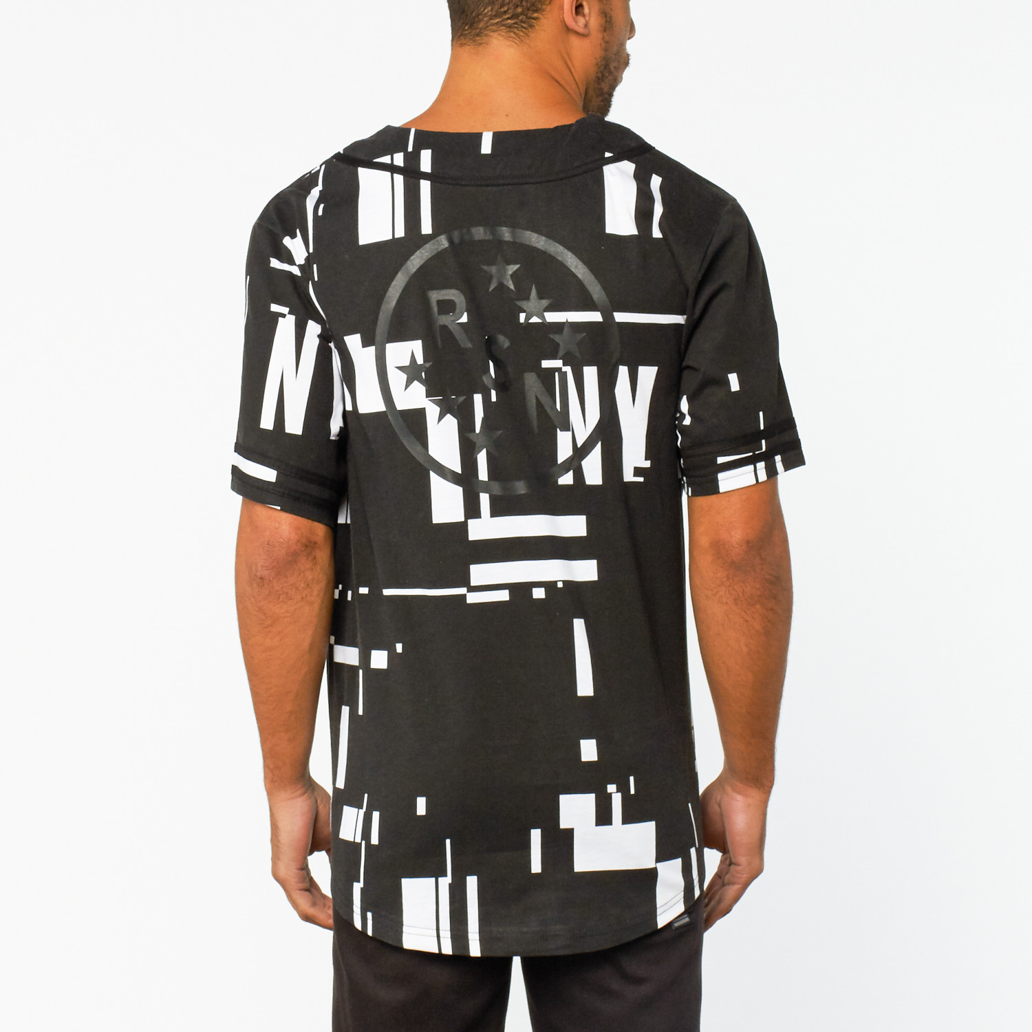 Glitch Baseball Jersey // Black + White (S) - Apparel Clearance - Touch ...