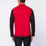 Argyle Half-Zip Vest // Red (M)