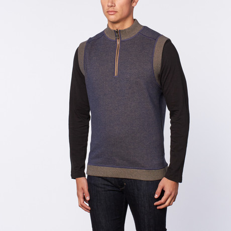 Hadden Reversible Half-Zip Vest // Dark Blue (S)