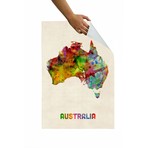 Australia Map Coloured (24" x 30")