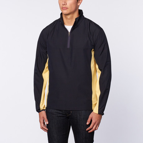 Follett Colorblock Half-Zip Windshirt // Blue + Yellow (S)