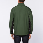 Follett Colorblock Half-Zip Windshirt // Green + Black (M)