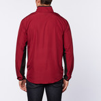 Follett Colorblock Half-Zip Windshirt // Burgundy + Black (XL)