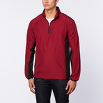 Follett Colorblock Half-Zip Windshirt // Burgundy + Black (XL)