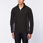 Follett Colorblock Half-Zip Windshirt // Black + Grey (S)