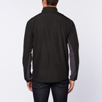 Follett Colorblock Half-Zip Windshirt // Black + Grey (S)