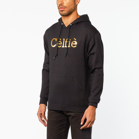 Celfie Hoodie // Black + Gold (XS)