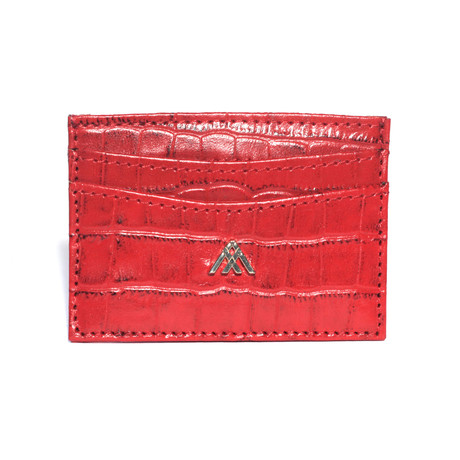 Croc Wallet Card Holder // Red