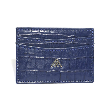 Croc Wallet Card Holder // Blue