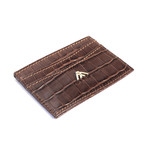 Croc Wallet Card Holder // Brown