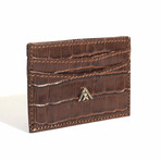 Croc Wallet Card Holder // Brown