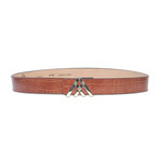 Croc Leather Pavilion Belt // Tan (Small // 36")