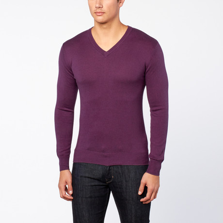 Bresciani // Vee Neck Cashmere Sweater // Purple (S)