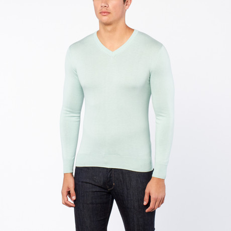 Bresciani // Vee Neck Cashmere Sweater // Powder Blue (S)