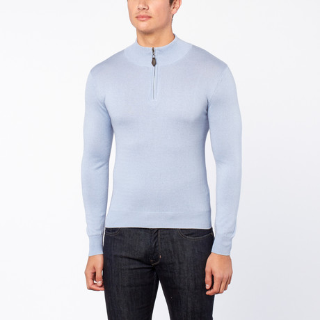 Bresciani // Half Zip Cashmere Sweater // Blue (S)