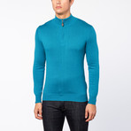 Bresciani // Half Zip Cashmere Sweater // Dark Cyan (2XL)