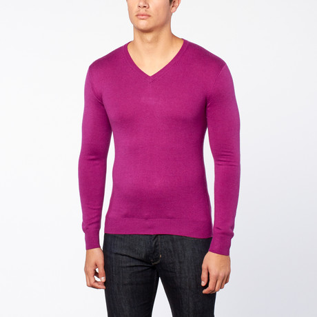 Bresciani // Vee Neck Cashmere Sweater // Dark Violet (S)