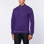 Overtime Half-Zip Knit // Purple + Grey (3XL)