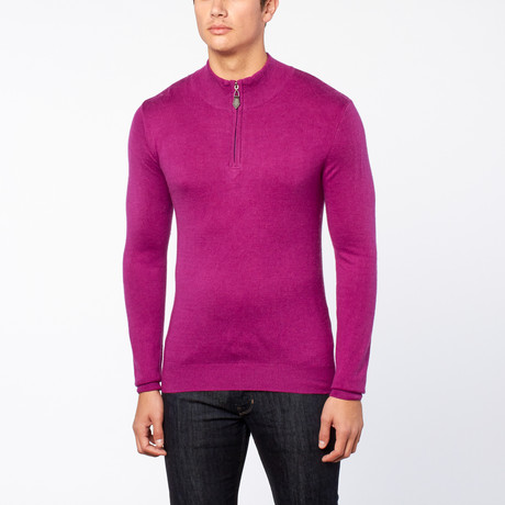 Bresciani // Half Zip Cashmere Sweater // Dark Violet (S)