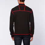 Overtime Half-Zip Knit // Black + Red (XL)