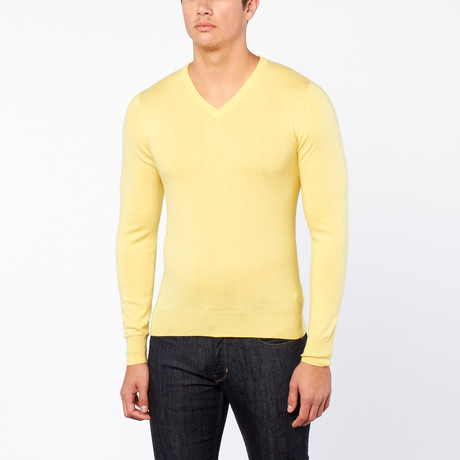 Bresciani // Vee Neck Cashmere Sweater // Yellow (S)